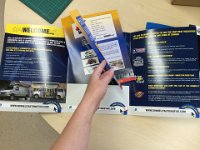 Donnelly Automotive  Tri-panel presentation folder with center pocket and single fold insert